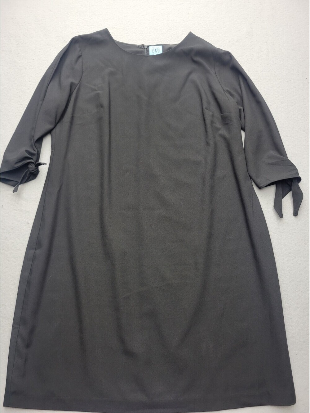 CeCe Women's Dress Size 14 Black Tent Midi 3/4 Sleeve Solid Casual Party